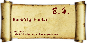 Borbély Herta névjegykártya